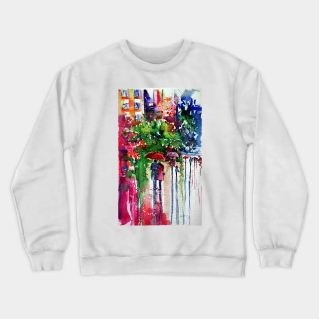 Meeting at rainy day Crewneck Sweatshirt by kovacsannabrigi